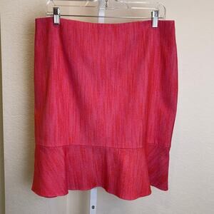 Kay Unger New York Pink Tweed Shift Pencil Casual Office Formal Skirt 14 EUC